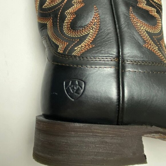 ARIAT Mens Circuit Competitor Round Toe Black Brown Detail Boots Size 9.5 - Picture 6 of 10